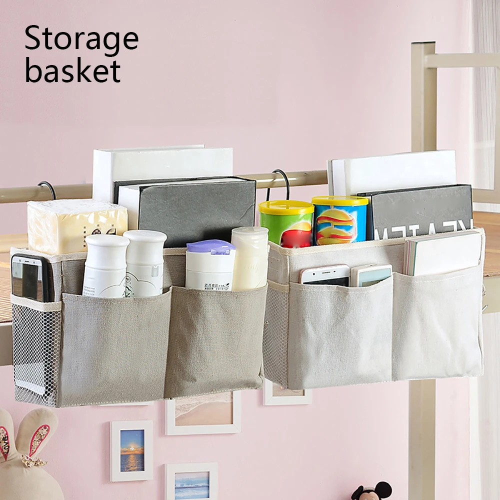Bedside Storage Hanging Basket Bag Dormitory Garbage with Hook Wardrobe Items Fixed | Дом и сад