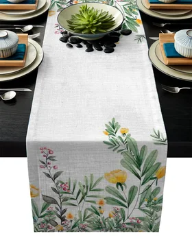 

New Tablecloth Flag Spring Plant Flowers Table Runner Shoes Cabinet Cover Cloth Linen Bed Runner Table Cloth