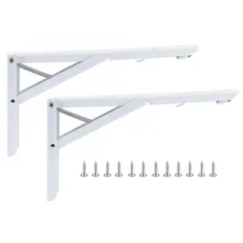 

2PCS Triangular Folding Brackets Wall Shelf Table Support Metal Heavy Duty Fixing Bracket Heavy Duty Furniture Hardware