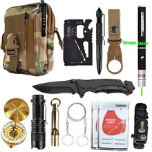Набор для выживания на открытом воздухе, походные товары для выживания, первая помощь, SOS, EDC, аварийные принадлежности, тактический инструмент для охоты