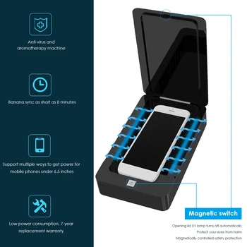 

New UV Cell Phone Personal Sanitizer UV Light Sterilizer Disinfection Box with Aromatherapy Function Box Watch Disinfect Cabinet