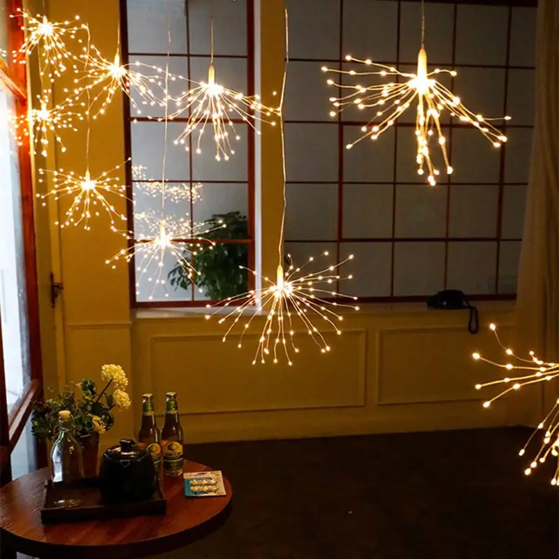 200 LEDs Firework Light Foldable Decorative String Lamp Remote Control 8 Modes