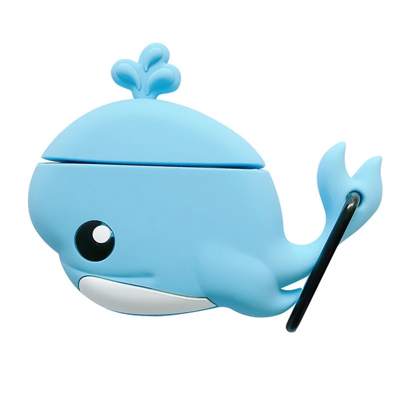 Симпатичные Дельфин беспроводные bluetooth наушники чехол для Apple Airpods силиконовые наушники Чехлы для Airpods 2 защитный чехол