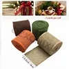 3m/roll 60mm Width Colorful Burlap Wired Ribbon Rolls ,DIY Christmas Material Wedding Party Crafts Decoration YJ289 ► Photo 2/6