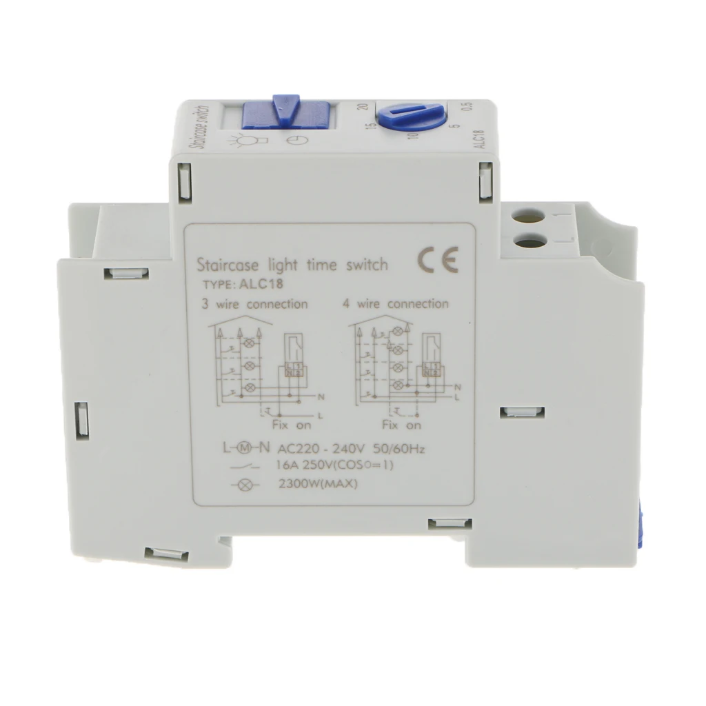Durable 16A AC 220-240V 50/60HZ DIN Rail Staircase Electronic Relay Switch Time Timer For Corridor