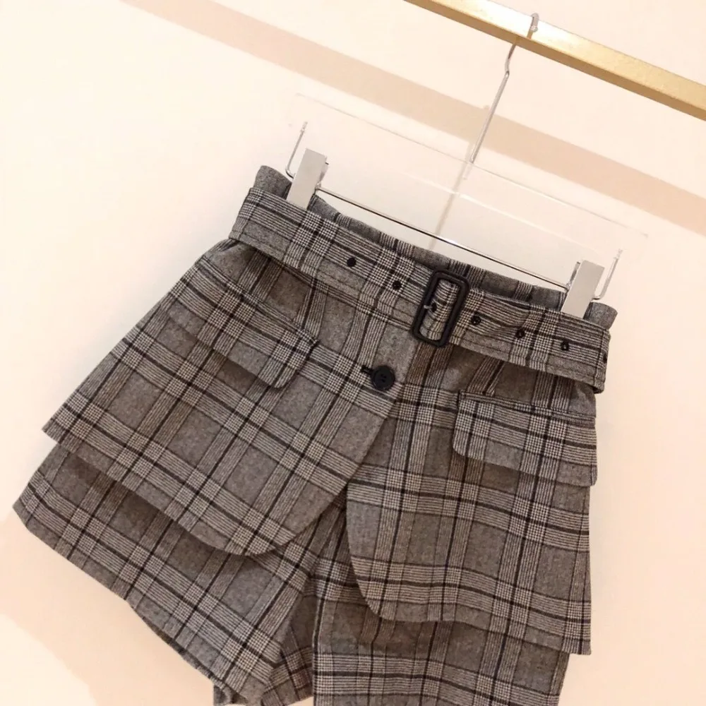 2019FW модные новые женские клетчатые шорты с высокой талией женские повседневные короткие штаны ddxgz2v 11,7