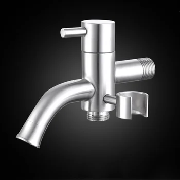 

G1/2*1/2 304 Stainless Steel Multi-function Triangle Valve One Into Two Out With Spray Gun Bracket Faucet Tap Water Stop Valve