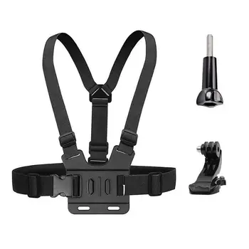 

Chest Mount Harness Strap for Gopro Hero 6 5 4 3 3+ Session Black PC+ aluminum alloy Thumb Screw +J-Hook- Fully Adjustable Strap