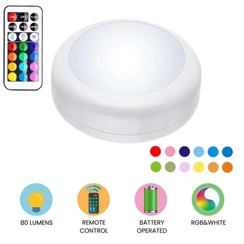 RGB-13Colors-LED-Under-Cabinet-Light-Dimmable-Touch-Sensor-LED-Puck-Lights-For-Cupboard-Close-Wardrobe (1)