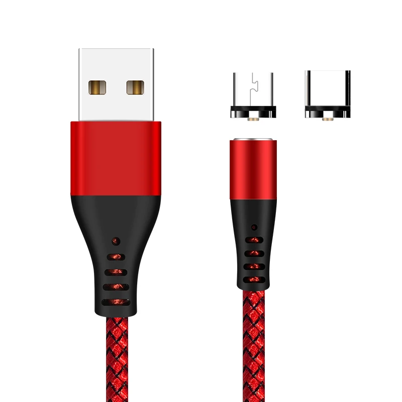 Магнитный кабель USB C кабель для быстрой зарядки Магнит Micro USB зарядное устройство для Xiaomi Mi8 Mi9 samsung S9 S8 type C Быстрая зарядка - Цвет: Red