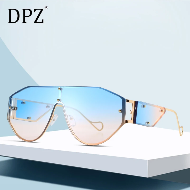 Солнцезащитные очки DPZ с заклепками модные крутые уникальные большого размера