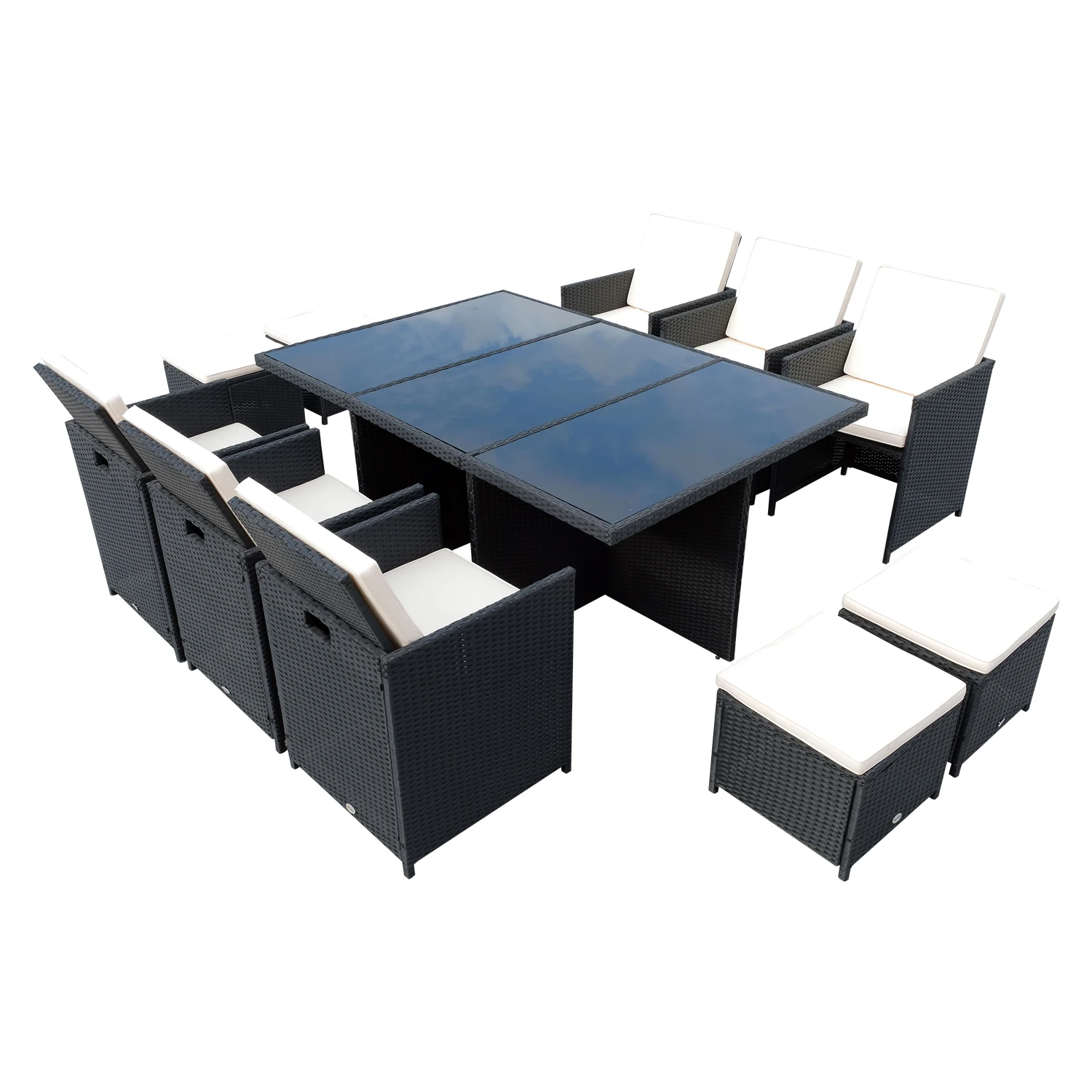 Outsunny Set Outdoor Furniture Rattan Table Set, 6 Chairs, 4 Foot Rest 11 PCs with Outdoor Cushion Outsunny Set Outdoor Furniture Rattan Table Set, 6 Chairs, 4 Foot Rest 11 PCs with Outdoor Cushion
