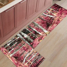 Осенний пейзаж парк осень розовый лист 2 шт. коврик для кухни коврики для входа в дорогу аксессуары для ванной набор грязи мусора грязи