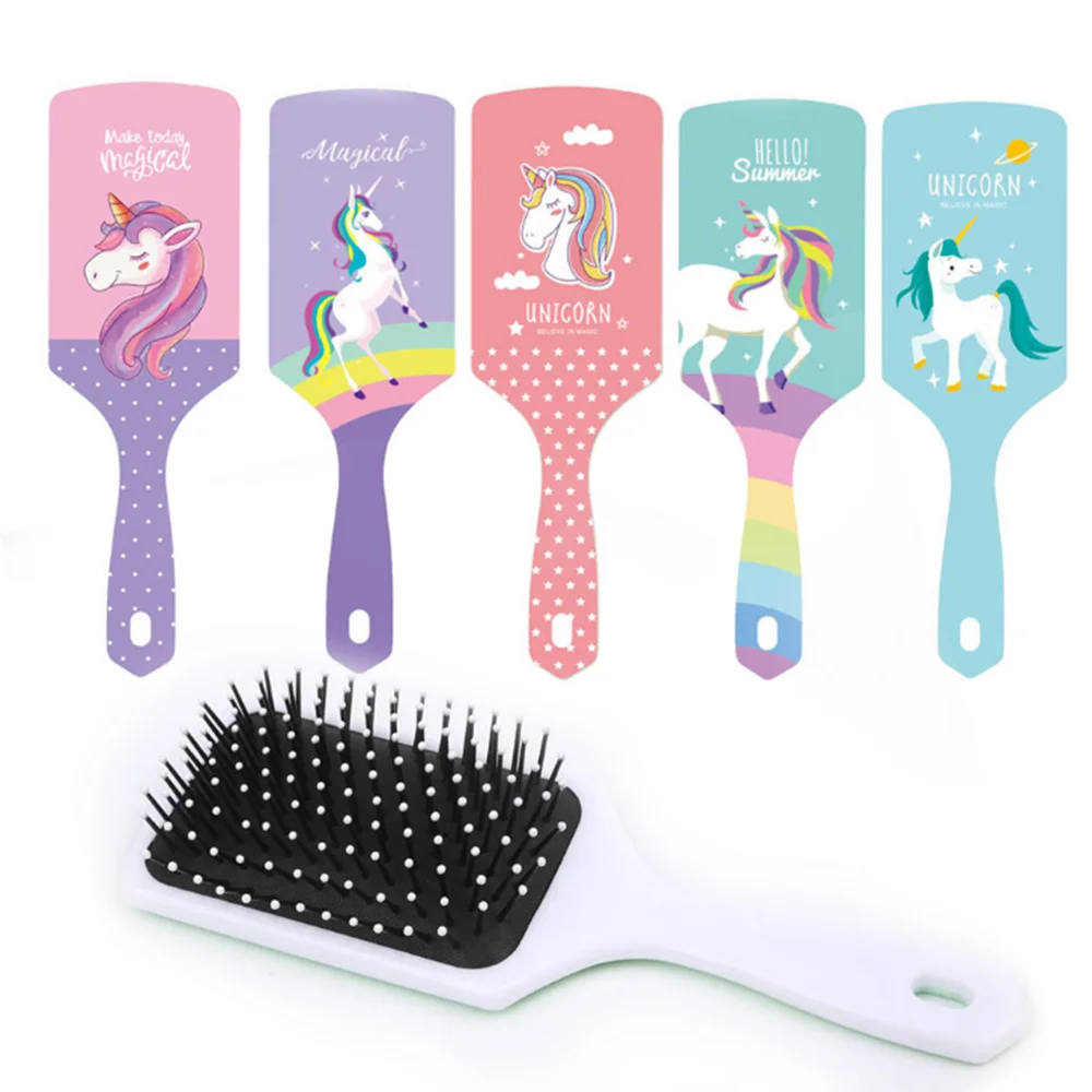 新 1pcユニコーンかわいい動物帯電防止ヘアブラシマッサージ櫛シャワーウェットもつれヘアブラシサロン髪スタイリングツール女の子 Combs Aliexpress