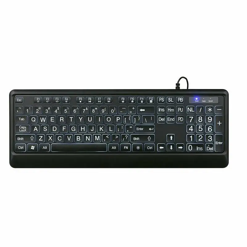 

Large letter keyboard USB wired light-emitting keyboard large font backlit keyboard protects eye vision