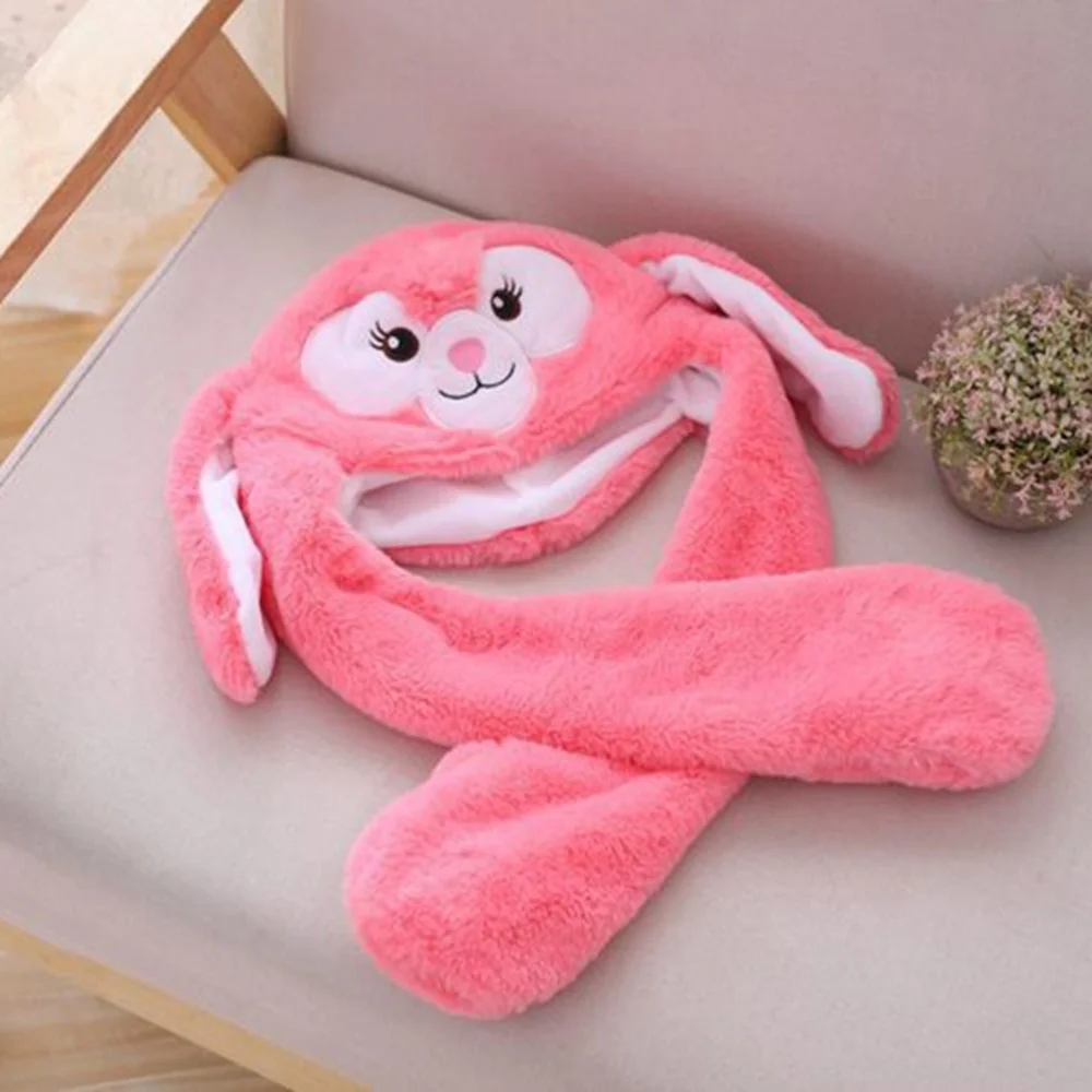 

Cute Rabbit Ear Hat Moveable Airbag Magnet Cap Plush Gift Dance Toy for Men Women(Purple)