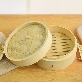 

Two cages and one cover bamboo steamer rice snack Basket Set dumpling steamer cooking utensils kitchen food container CY51103