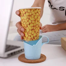 1 шт случайный цвет бумажный стаканчик держатель для дома пластик для удаления изоляции поддержка диск Pad ручка Одноразовые Polystyren питьевой