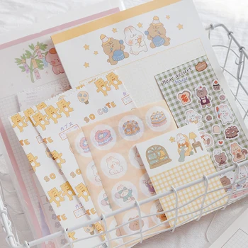 

Kawai gift box set creative dream DIY decoration gift lovely hand account notebook bts transparent photocards bts photocard