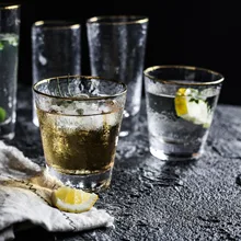 Ins горячее золото живопись молоток тон стеклянные чашки воды Сокосодержащие напитки чашки чая стакан из прозрачного стекла серии Ho использовать набор посуды