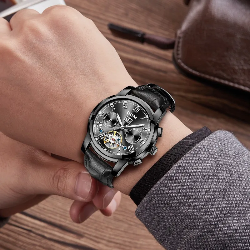 

DOM (Dom) Watch Fully Automatic Analog Watch Hollow out MEN'S Watch Waterproof-Swimming Bath