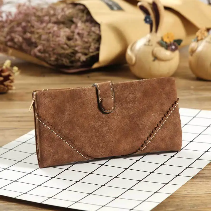 Fashion retro lace women's wallet frosted long buckle solid color ladies wallet clutch womens wallets small wallet money cute Fashion retro lace women's wallet frosted long buckle solid color ladies wallet clutch womens wallets small wallet money cute