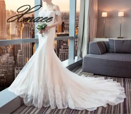 

Xnxee One shoulder fishtail dress 2019 new slim small tail palace wind was thin