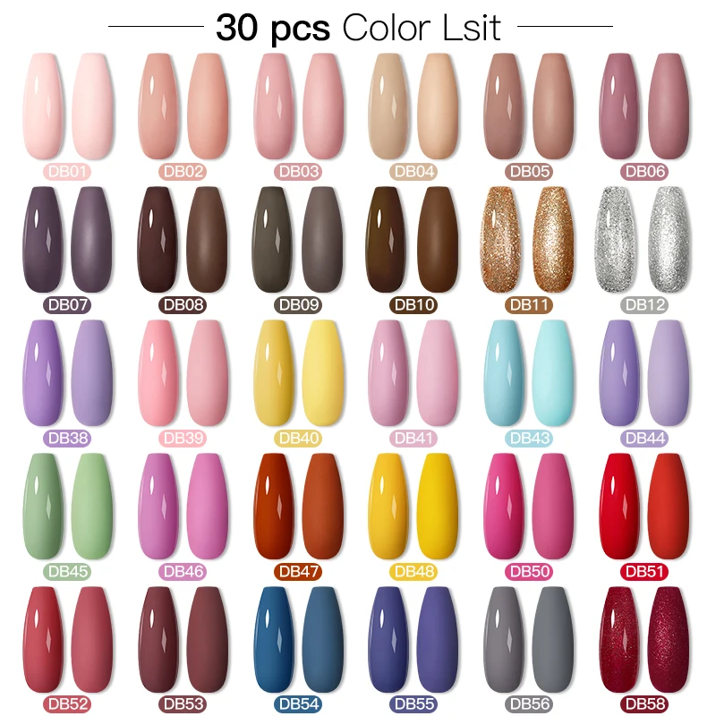 Mtssii 20/40/60Pcs Nail Gel Polish Set Kit Nude Pink Glitter Nail Art UV Gel Manicure Set Vernis Semi Permanent Base Top Coat 5