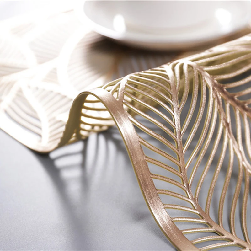 Домашний Противоскользящий коврик 46,2x30,5 см, праздничные, вечерние, свадебные, для декора стола, теплоизолированные салфетки с листьями