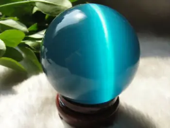 

40MM Sky blue CAT EYE CRYSTAL BALL SPHERE + STAND