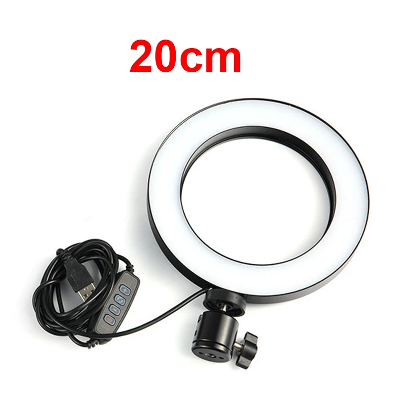 Tycipy 20 см Selfie Ring Light светодиодный студийный фотокамера кольцевая лампа с треногой для смартфона Make Up Youtube