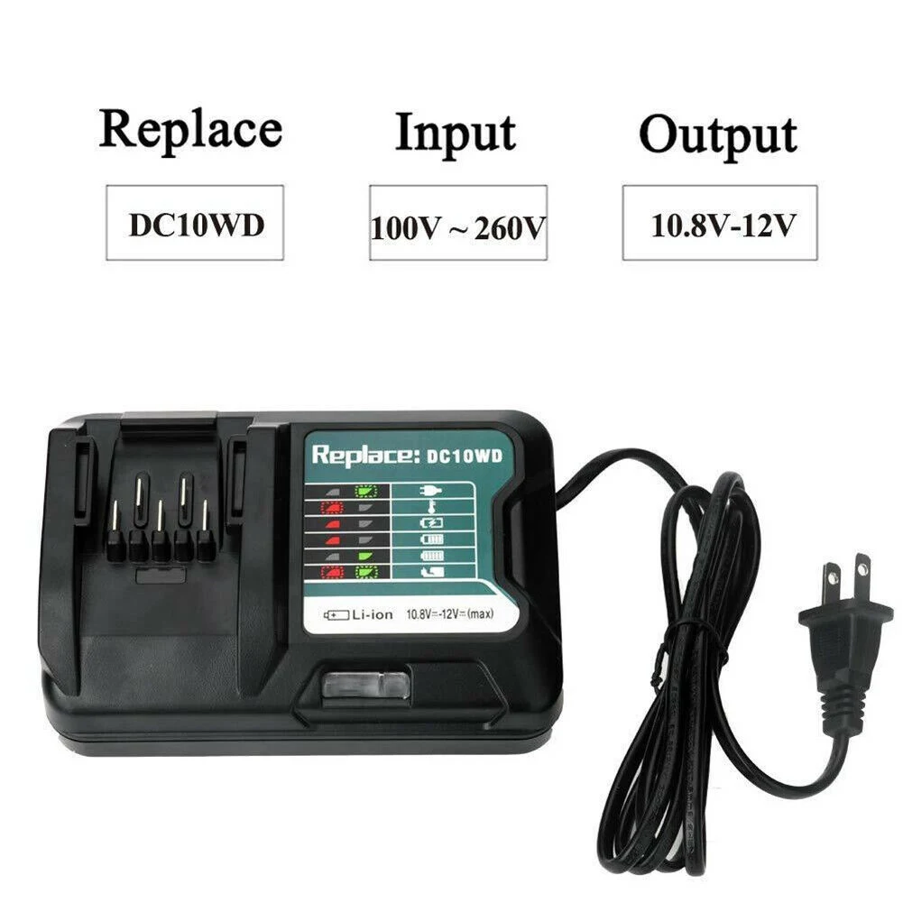 

New Fast Lithium Battery Charger for Makita 10.8V 12V DC10WD BL1015 DC10WD / DC10SB / DC10WC 100-240V Charger EU/US Plug