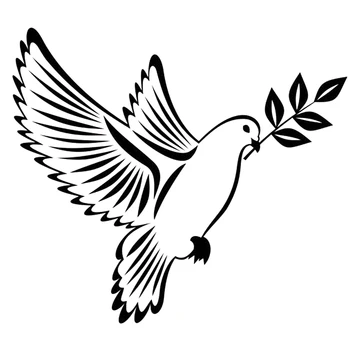 

Cartoon Car Stickers Vinyl Dove of Peace with Olive Branch Birds Peace Decorative Motorcycle Decal Accessories PVC 14cm X 16cm