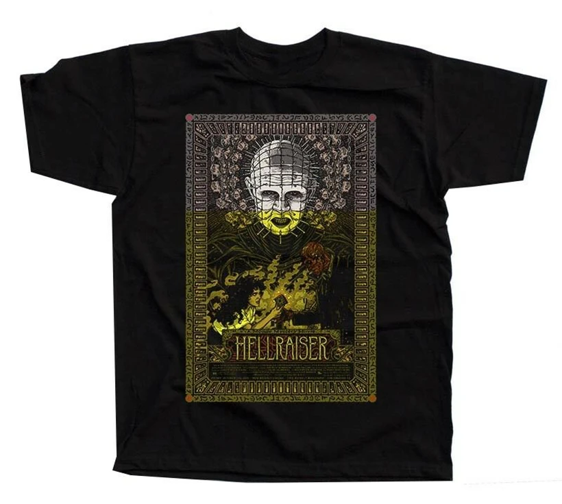 Hellraiser V1 Clive Barker постер фильма 1987 футболка (черная) все размеры с принтом|Футболки| |