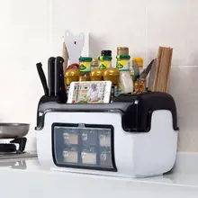 1 шт. коробка для приправ с коробка для хранения с крышкой кухонная утварь пластиковая бутылочка для специй стойка Комбинированный держатель для ножей Органайзер
