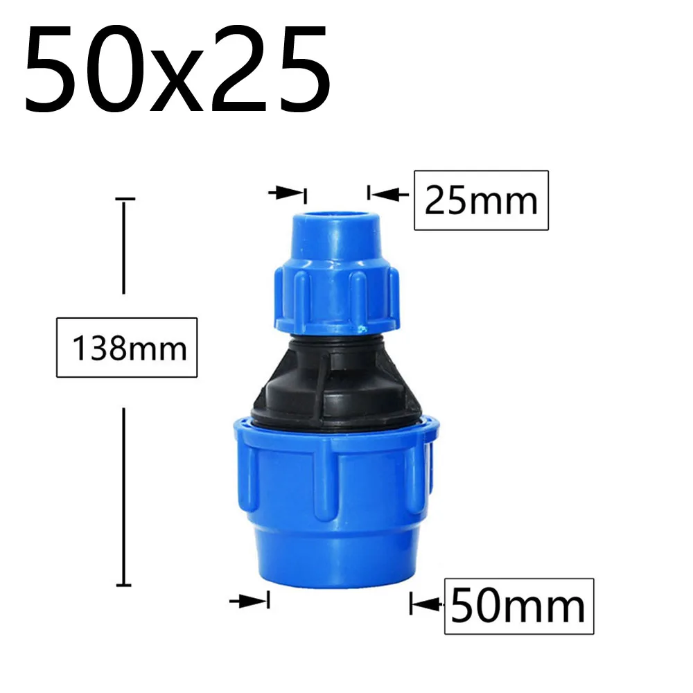 PE Tube Quick Connector Reducing Elbow Tee Water Splitter 63/50/40/32/25/20mm Plastic Coupler Farm Water Pipe Fittings