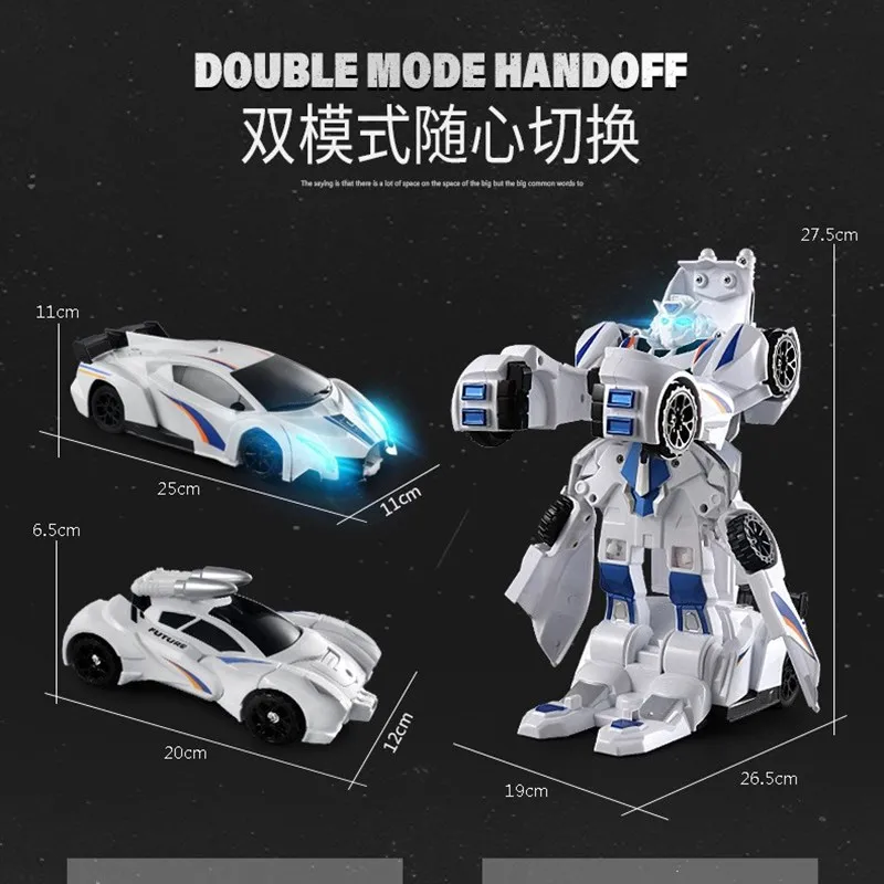 Intelligent RC Combined Deformation Robot 2.4G Singing And Dancing Colorful Sound And Light Electric Remote Control Car Kids Toy 5