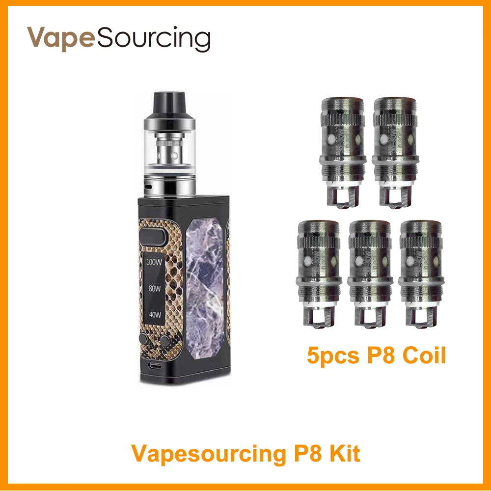 Ceny Oryginalny zestaw Vapesourcing 100W P8 Power TC VV TC Mode box mod zestaw do waporyzatora zbudowany W 2200 mAh VS Cuboid mini elektroniczny papieros