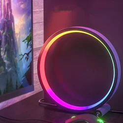 Lampe LED RGB à intensité réglable avec télécommande, éclairage d'ambiance, idéal pour une Table de jeu, une chambre à coucher ou un bureau, diffusion en direct 