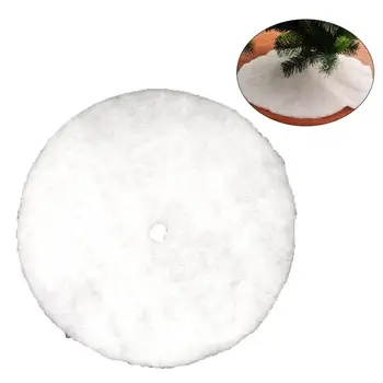

70cm White Christmas Round Tree Skirt Luxury Soft Snow Holiday Tree Ornaments Decoration Xmas Tree Cover Home Party Decor