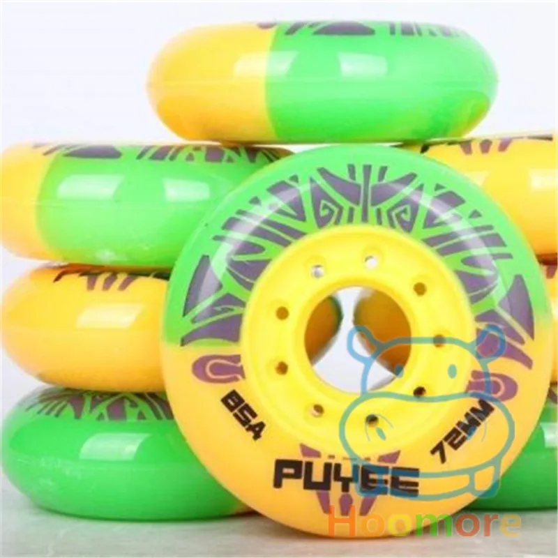 2 colors mixed skating wheel for slalom FSK skates patins 85A skates wheels 80mm 76mm 72mm