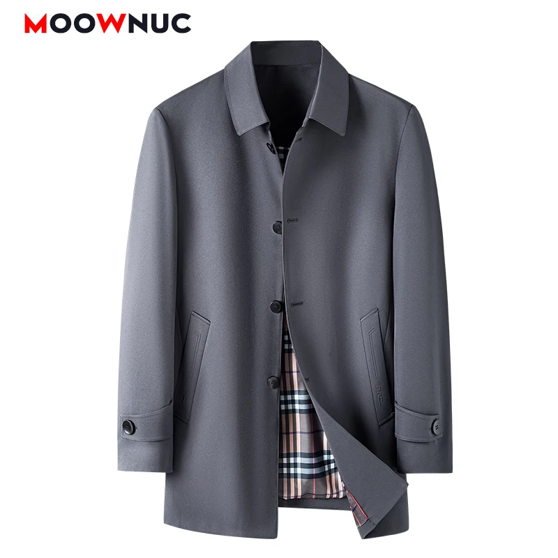 

Overcoat Men's Windbreaker Male Coat Jackets Autumn Trench High-Quality Fit Windproof Hombre Smart Casual Coveral Brand MOOWNUC