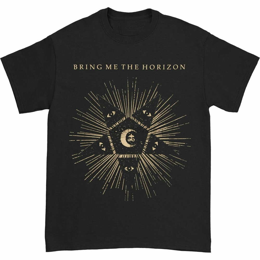 Bring Me The Horizon Мужская черная футболка со звездами Бесплатная доставка |