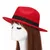 Retro Style Gentleman Elegant Lady Wool Wide Brim Panama Hats Men Women Autumn Jazz Church Hat Casual Summer Beach Sunhat - Цвет: Красный