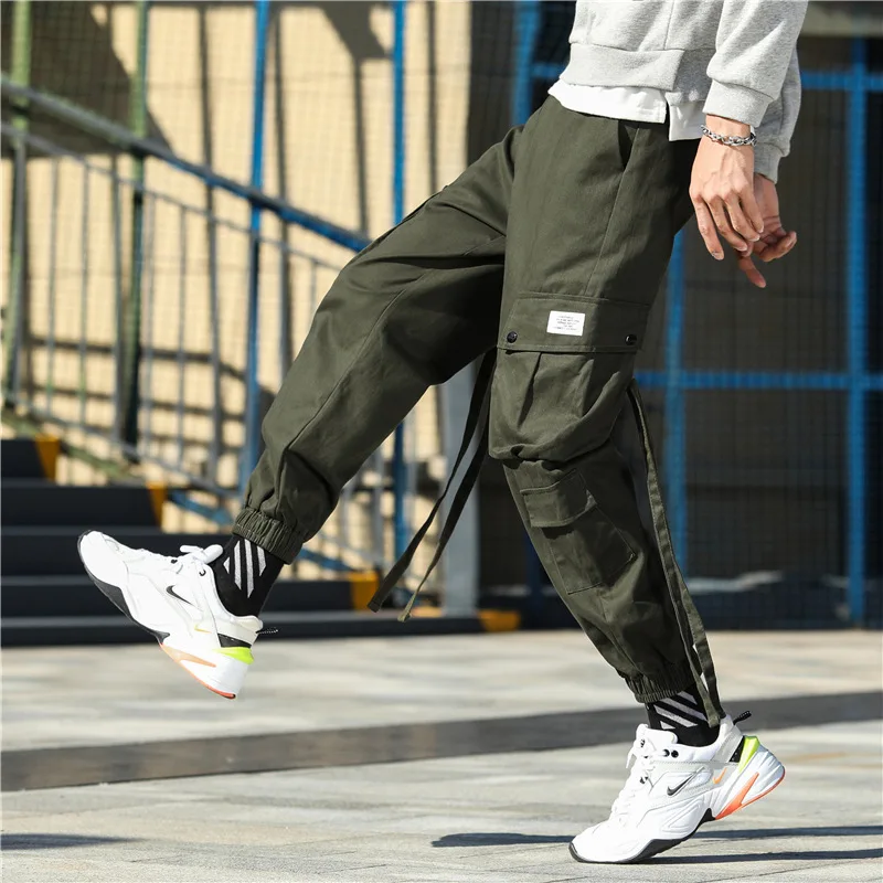 

Spring New Style Handsome Multi-pockets Small Ponytail Cargo Trousers Japanese-style Loose-Fit Harem-Style Students Versatile Bi