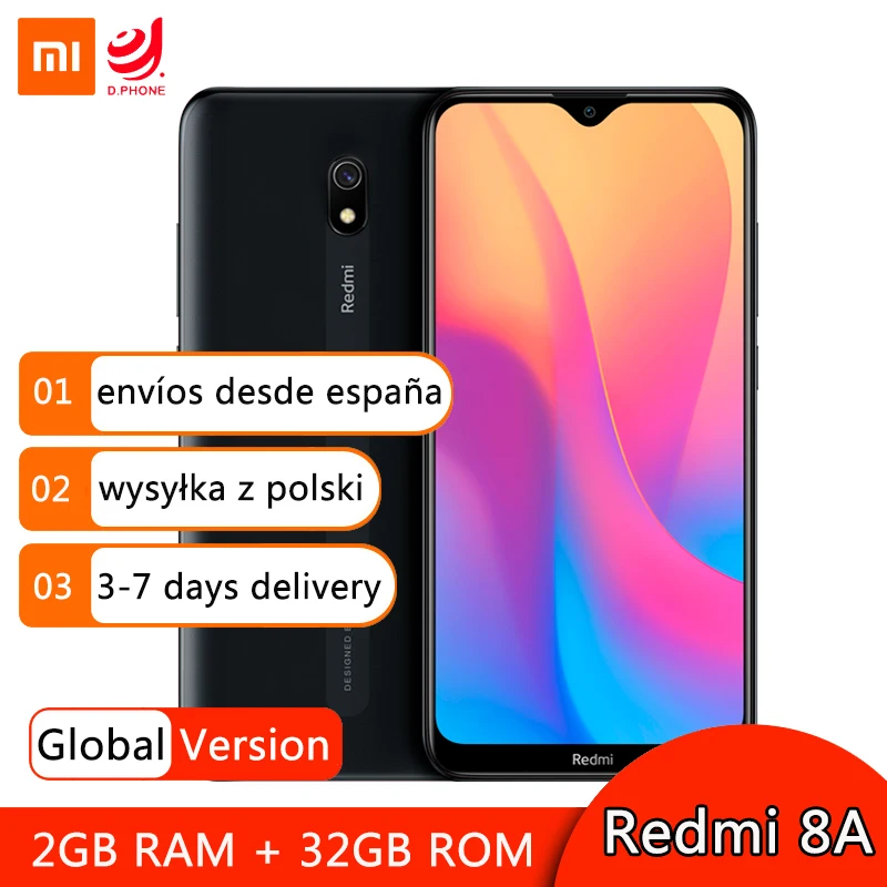 

Global Version Xiaomi Redmi 8A 2GB 32GB Smartphone Snapdragon 439 Octa Core 12MP Camera Mobile Phone 5000mAh Battery 18W Charge