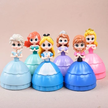 

New Frozen princess Qposket Dolls surprise box Elsa Anna Rapunzel Belle Snow White Action Figures Pvc Anime Dolls Collection