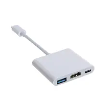 White Type C To HDMI USB-C Digital AV Multiport AV Adapter For Apple MacBook Samsung Galaxy Android USB C To HDMI AV Adapter