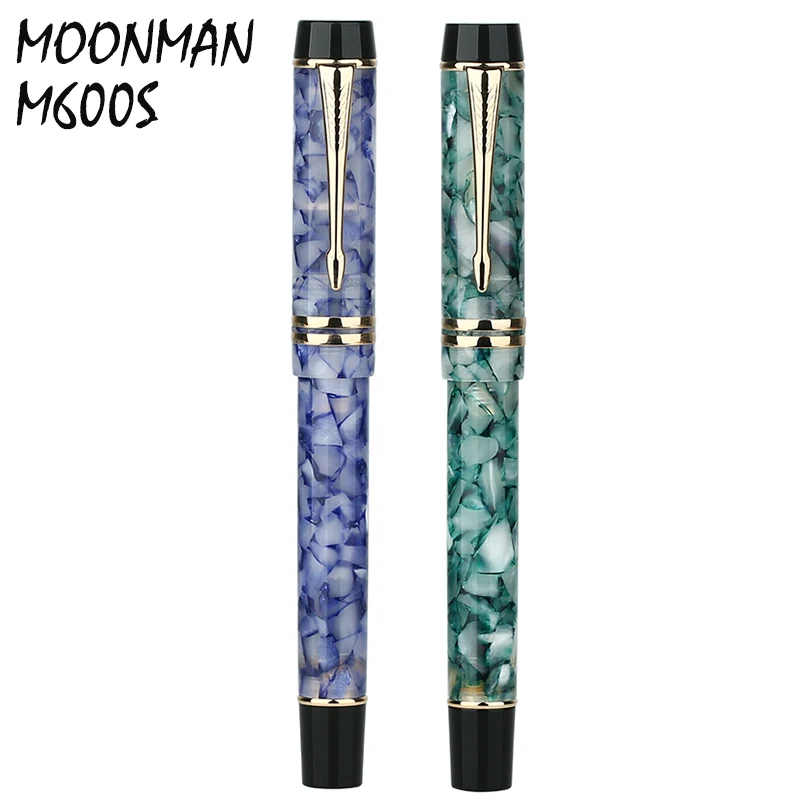 MOONMAN-pluma estilogrfica de celuloide M600S pluma F Nib con convertidor de calidad regalo de escritura para oficina y negocios suministro de papelera