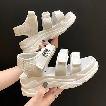 

Women Platform Casual Sports Sandals Woman Ankle Strap Hook Loop Flat Ladies Shoes Summer Comfortable Cool Girl Footwear Female